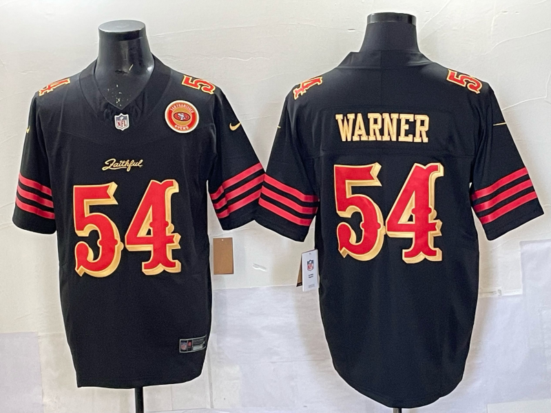 Men San Francisco 49ers #54 Warner black Limited Nike NFL 2025 Jersey 03